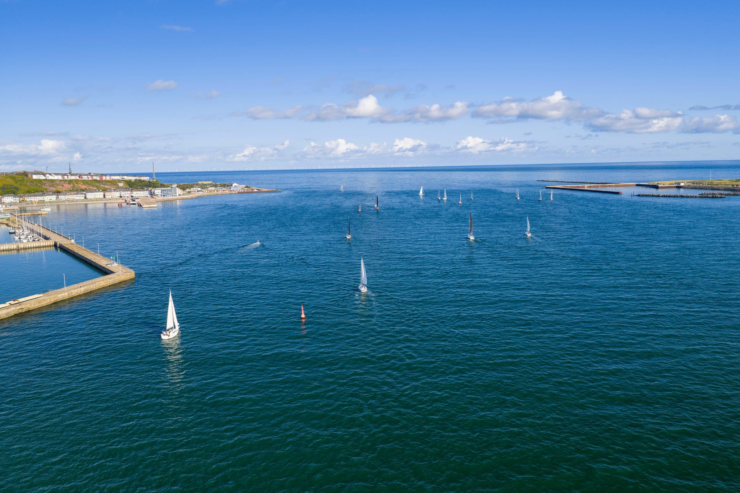 Regattafeld vor Helgoland